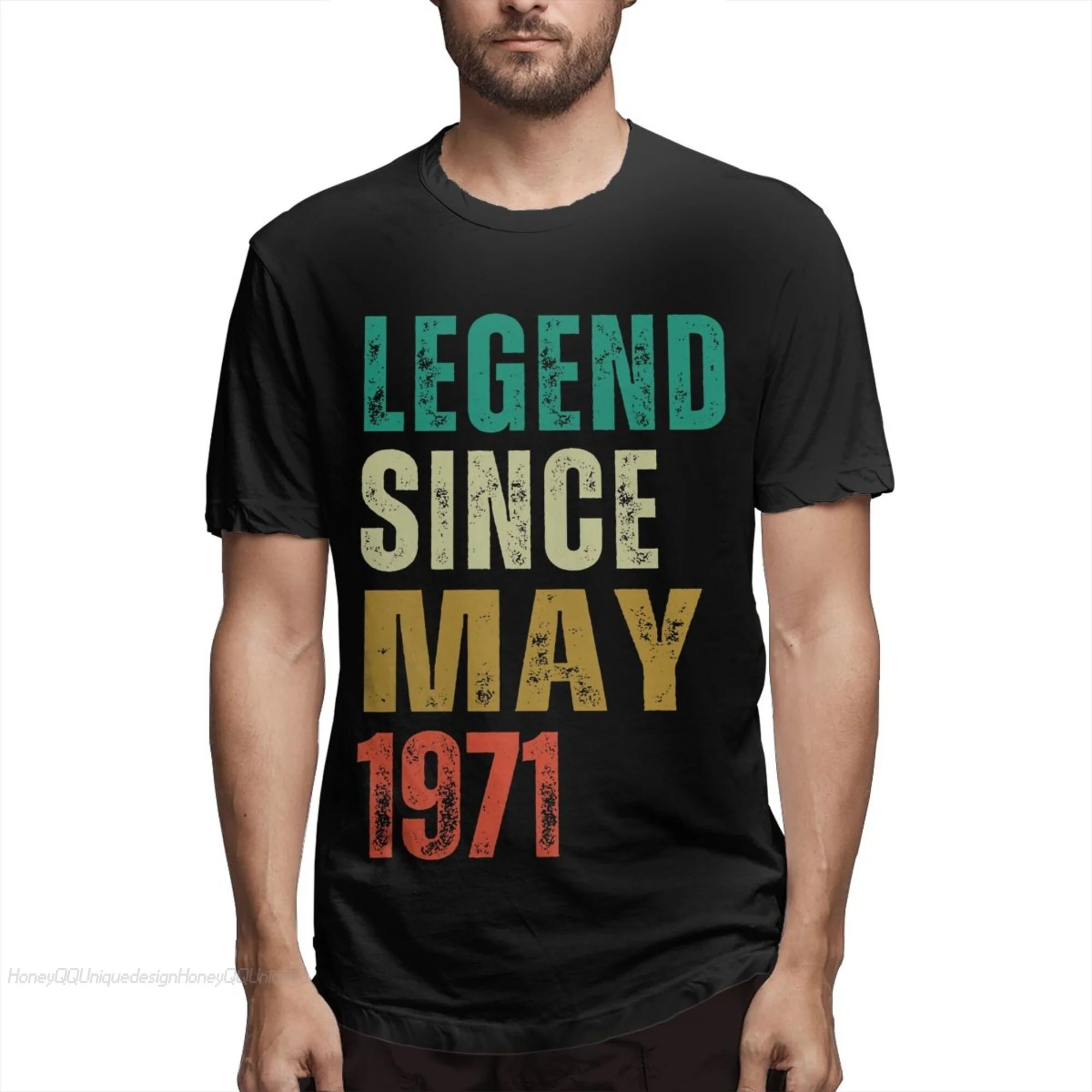 

Top Quality Men Clothing Born in 1971 T-Shirt Legend Since May 1971 50th Birthday Gift 50 Years Old Shirt Fashion Short Sleeve