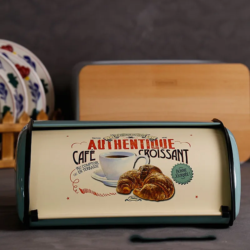 Французский винтажный хлебный ящик для хранения подвесной светильник серый