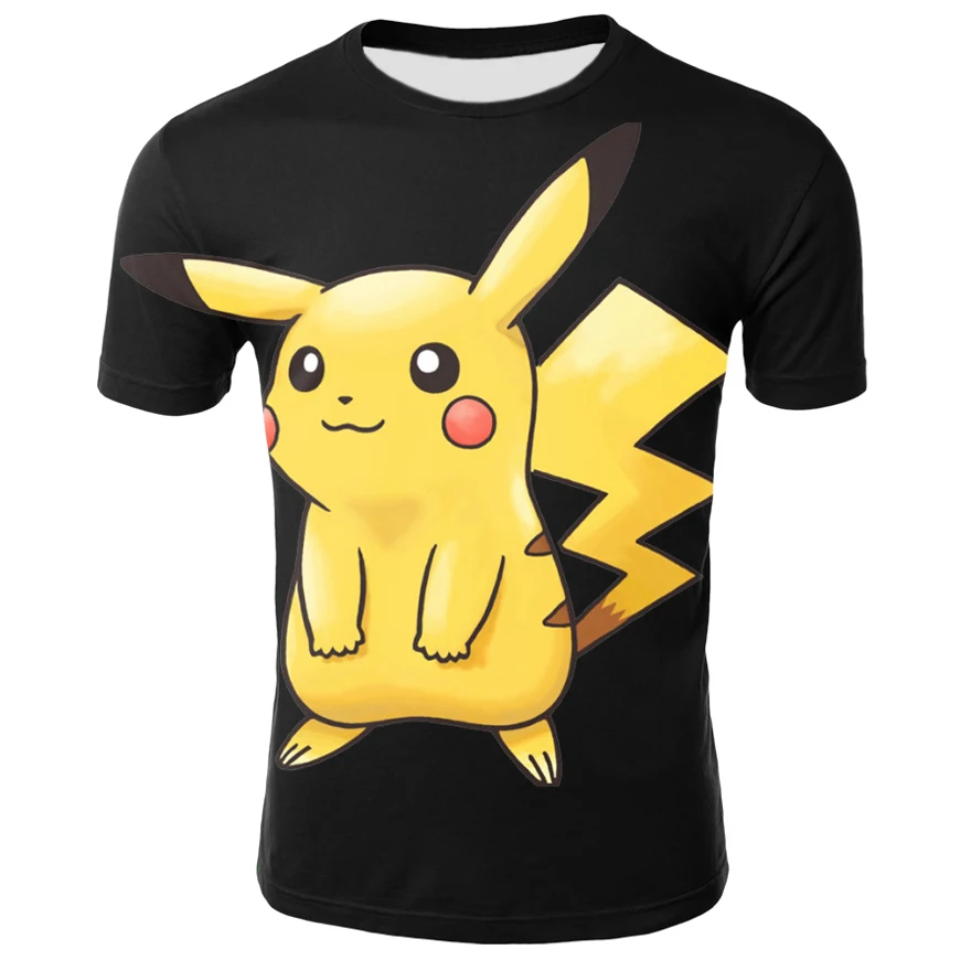 Новая летняя блузка Покемон Милая Пикачу 3D печать футболка мужская и женская хип