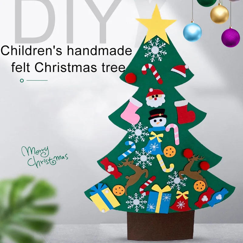 

Kids DIY Felt Christmas Tree Merry Christmas Decorations For Home 2021 Christmas Ornaments Noel Navidad Xmas Gifts New Year 2022