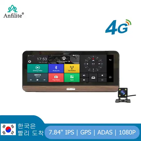 4G Автомобильный видеорегистратор 7,84 дюймов сенсорный экран Android приборная панель Авто Регистратор 1080P удаленный монитор GPS навигация Беспл...
