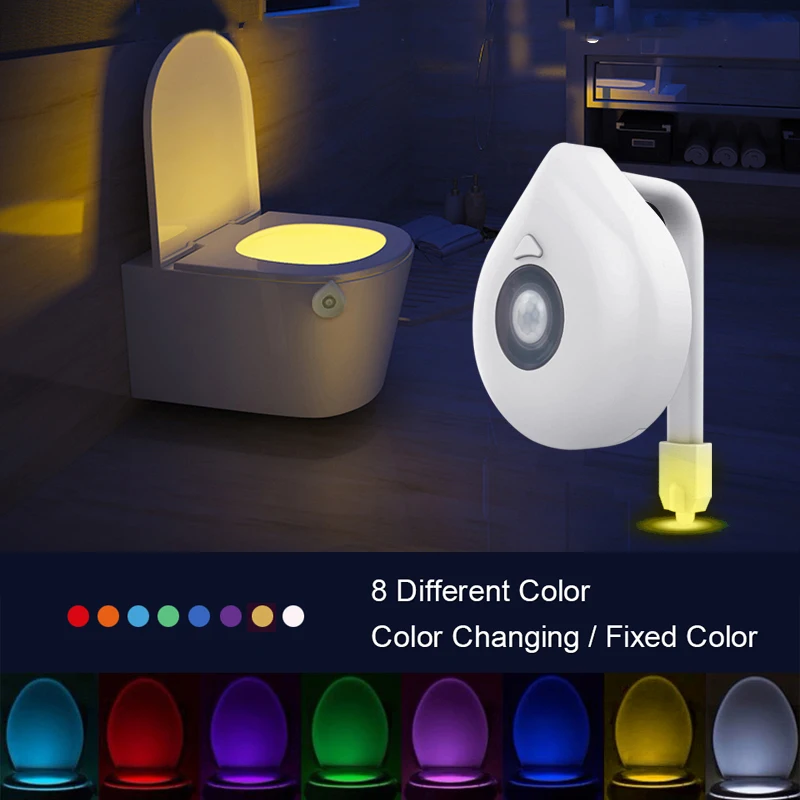 

Night Light LED WC Toilet Bowl Backlight 12V Night Lamp with Motion Sensor Light 8 Colors Toilet Light for Children Bedroom