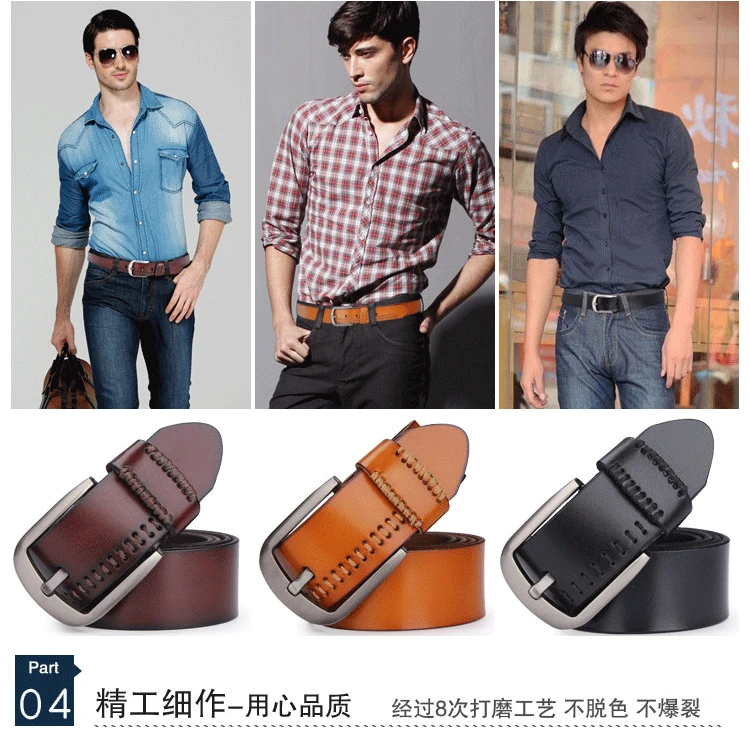 

Men's Belts Vintage Genuine Leather Belt Men Fashion Korean Individuality Creativity Belt Cowhide Man High Quality