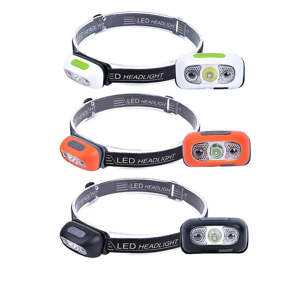 

Intelligent Sensor Q5 Headlamp Waterproof Built in Usb Rechargeable Battery Working Light 5w Super Bright Night Fishing Light