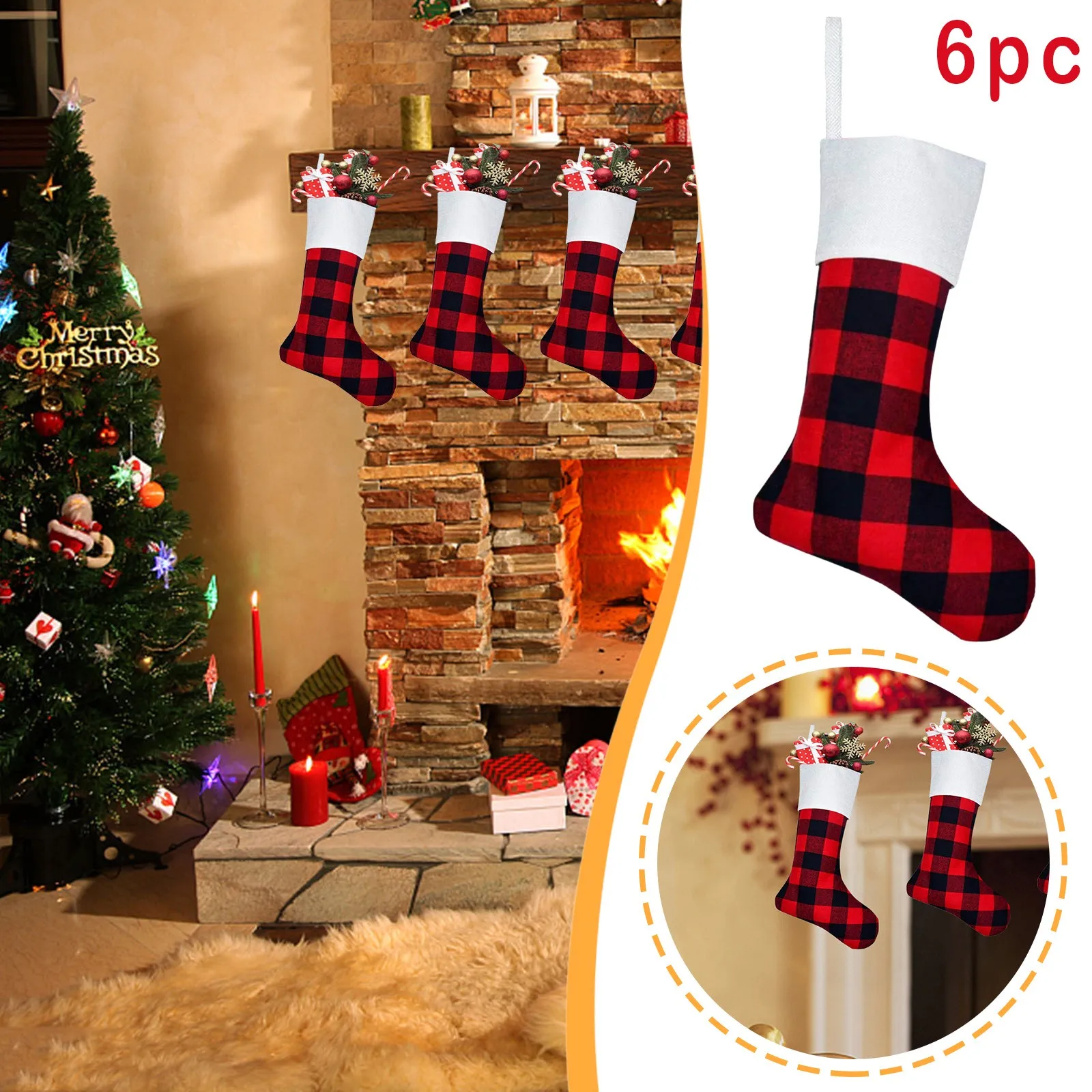 

6 шт., новогодние чулки, носки со снеговиком, конфетами