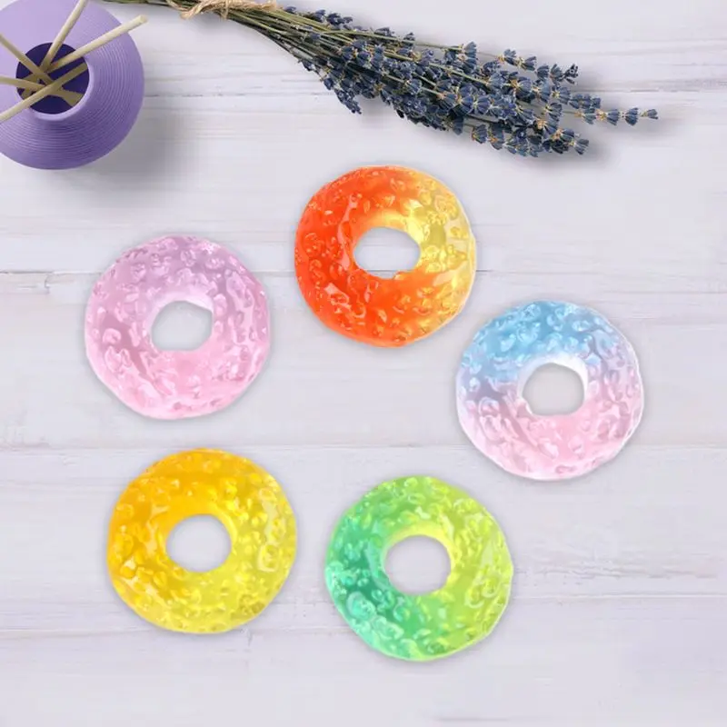 

30Pcs Mini Jelly Sweet Buns Resin Cabochon Kawaii Rainbow Transparent Play Food Flatback Embellishment DIY Phone Decor