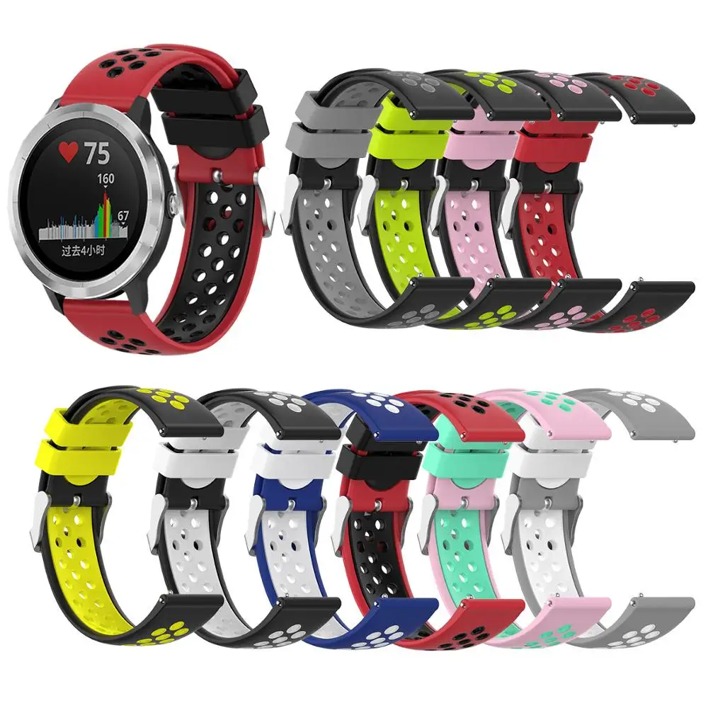 Ремешок для часов 20 мм силиконовый браслет Garmin Forerunner 645 music/245/245M vivoactive 3 music/vivomove