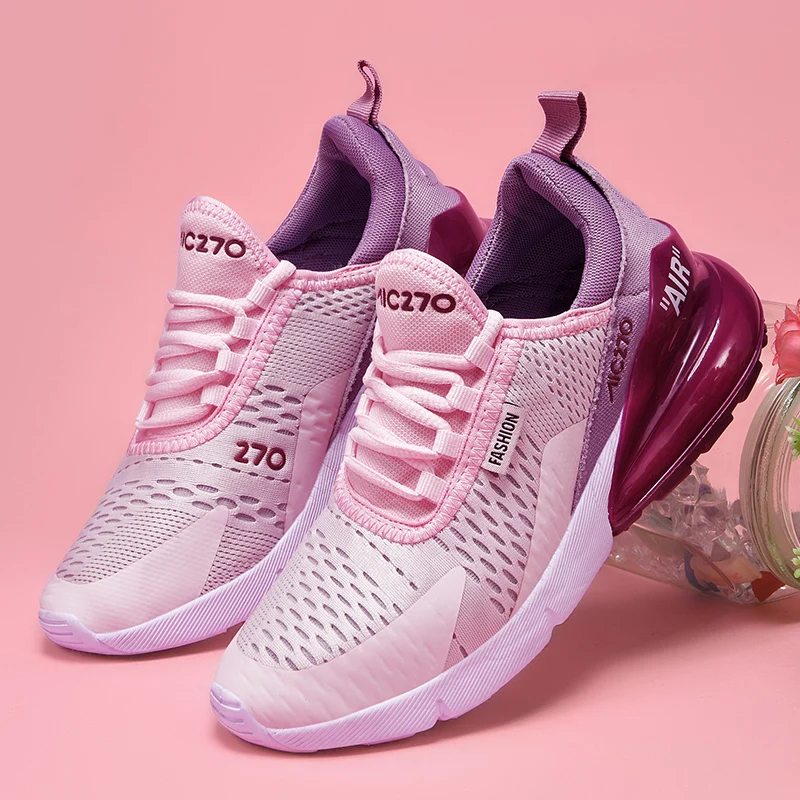 Женские кроссовки из сетчатого материала розовые или черные для тенниса