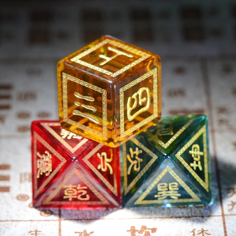 Crystal Dice, Gossip Dice, Eight-faced Dice, Six Yao Divination Tools, Gems, Tools of The Week, Made By Designers