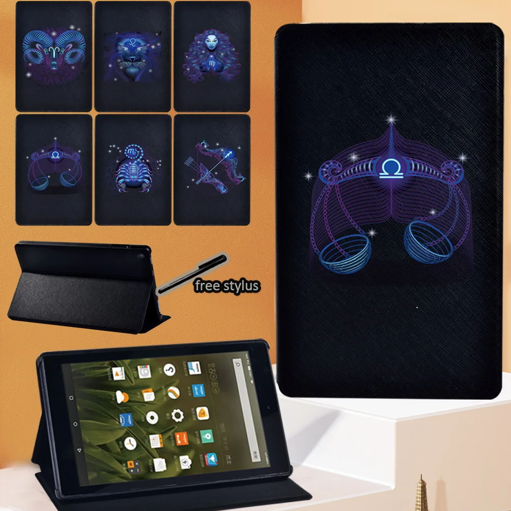 

Для Amazon Fire HD 8 Plus/HD 10 (5th/7th/9th)/HD 8 (6th/7th/8th)/Fire 7(5th/7th/9th) складной чехол-подставка из искусственной кожи для планшета