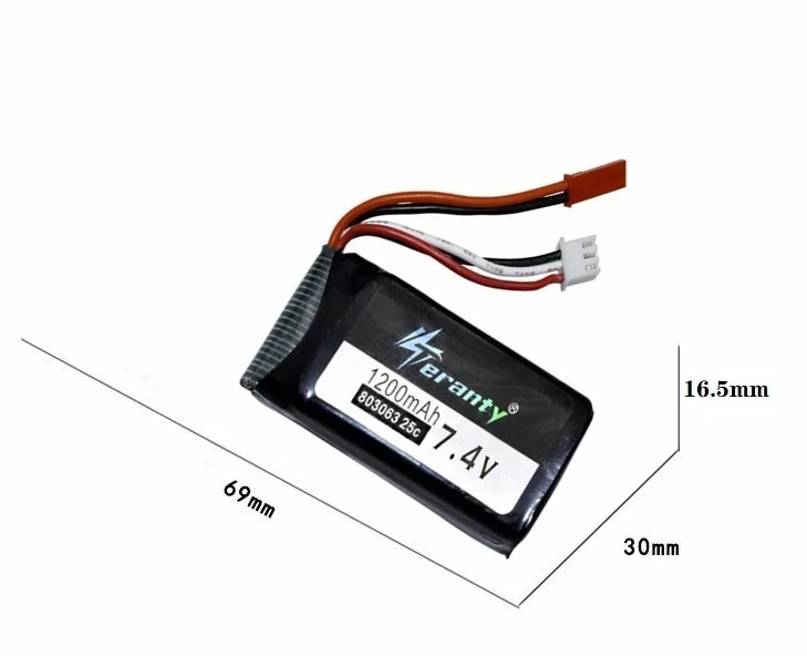 7,4 в 1200 мАч 803063 литий-полимерный аккумулятор для Yizhan X6 MJX X101 Wltoys V353 V353B V666 V262 A949 A969 A979 K929 V912 V915 дрона с дистанционным управлением