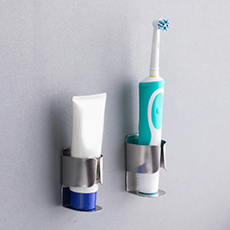 

Stainless Steel Wall-Mounted Creative Non-Marking Double-Sided Brushed Electric Toothbrush Rack