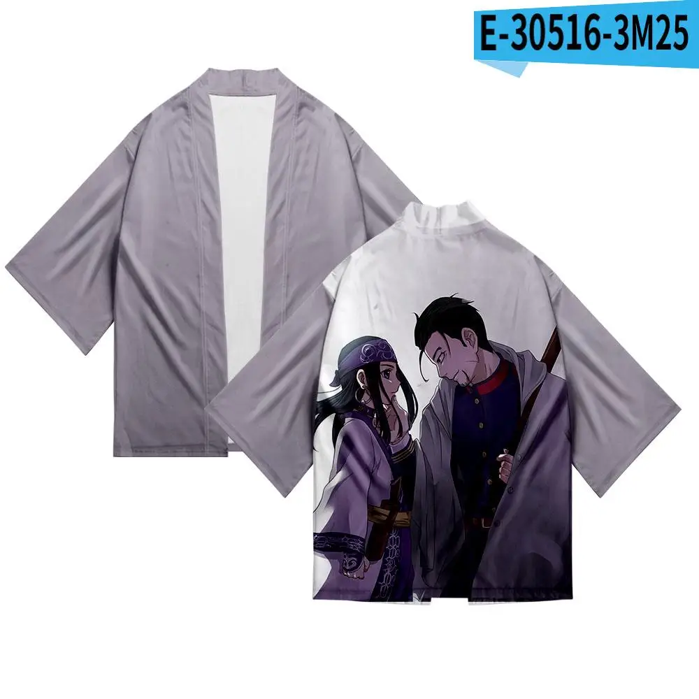 

GOLDEN KAMUY 3D Printing Japanese Kimono Haori Yukata Anime Women/Mens Fashion Summer Casual Cool Short Sleeve boys Cardigan