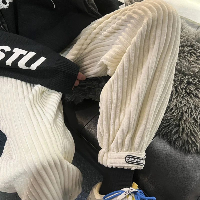 Мужские повседневные вельветовые брюки на липучке Privathinker утолщенные свободные