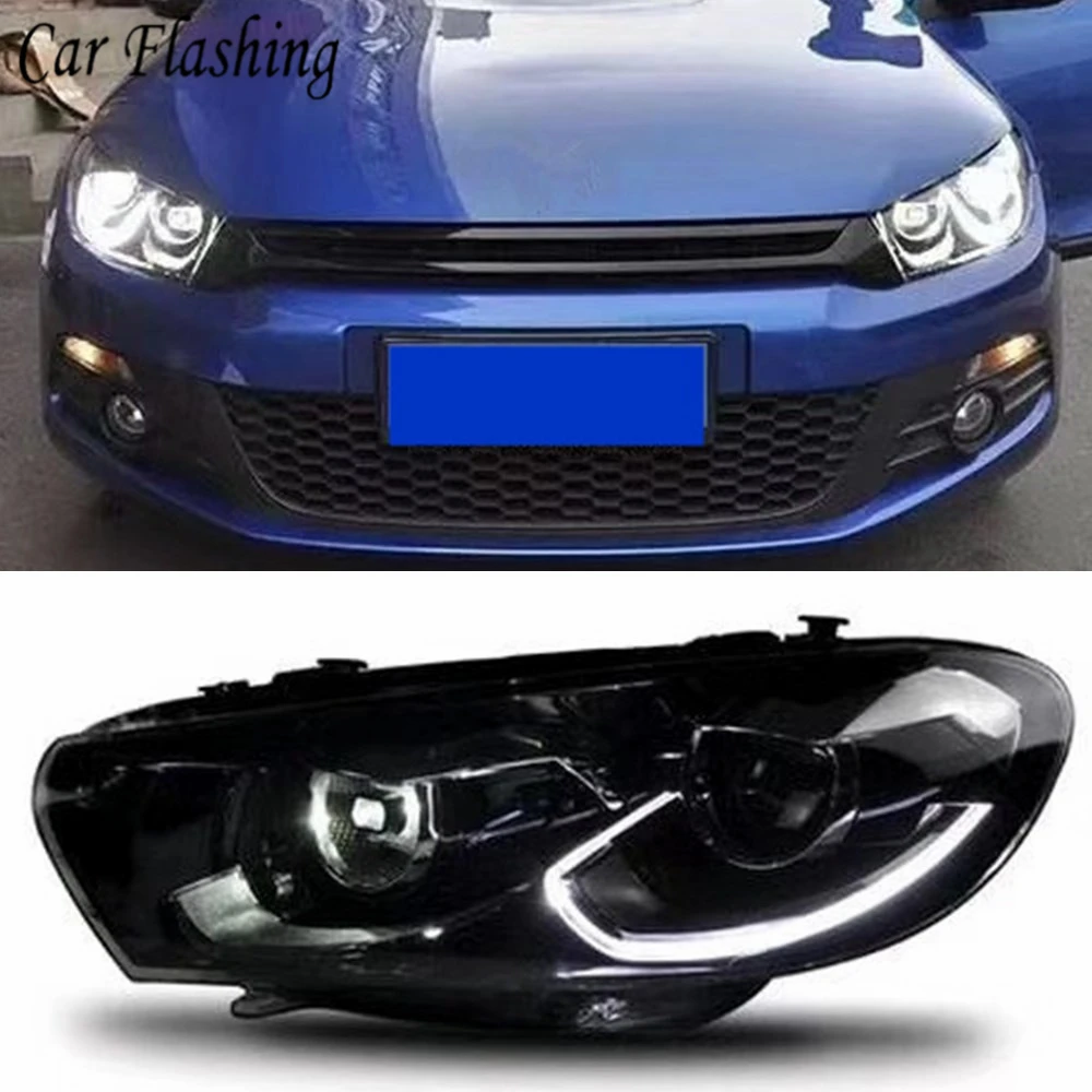 1 пара чехол для стайлинга автомобиля VW scirocco 2009-2015 фары светодиодный DRL Объектив