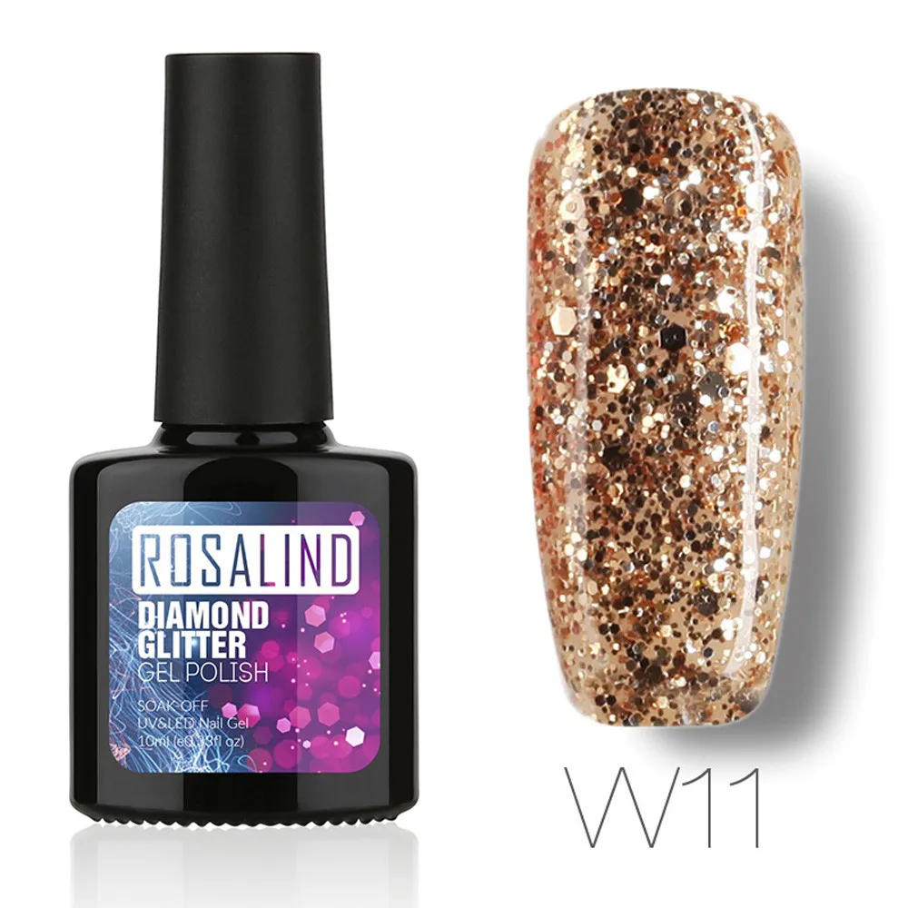 K ROSALIND10ML бриллианты гель лак для ногтей Гель-лак УФ светодиодный голографический лак для ногтей лак для стемпинга - Цвет: K