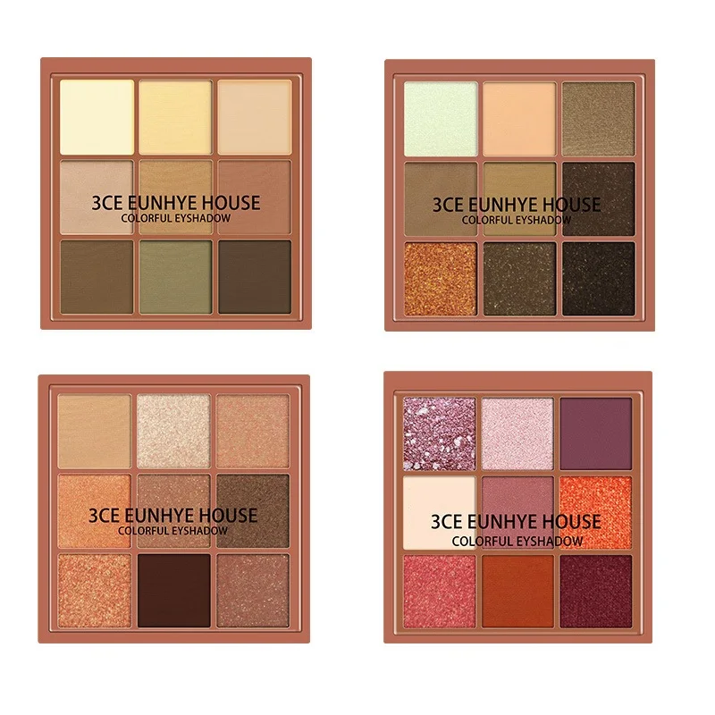 

Colorful Eye Shadow 9 Color Plate 1pcs Pearlescent Matte Eye Shadows Fluorescent Disk Highlight Eyeshadow Plate
