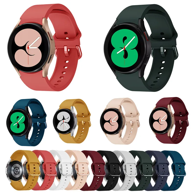 

Ремешок силиконовый для Samsung Galaxy Watch 4 40/44 мм, спортивный смарт-браслет для наручных часов, 20 мм, 42/46 мм