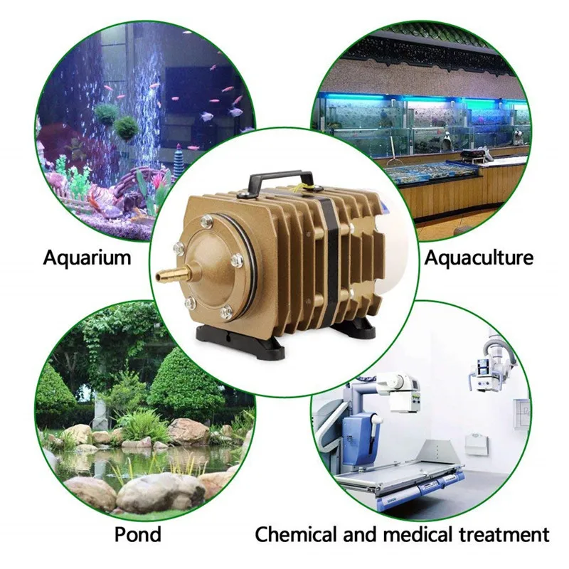 

Aquarium Air Compressor Pump Electromagnetic Oxygen Pump with Air Splitter Valve for Fish Tank Pond Aerator Aquarium 20/35/45W