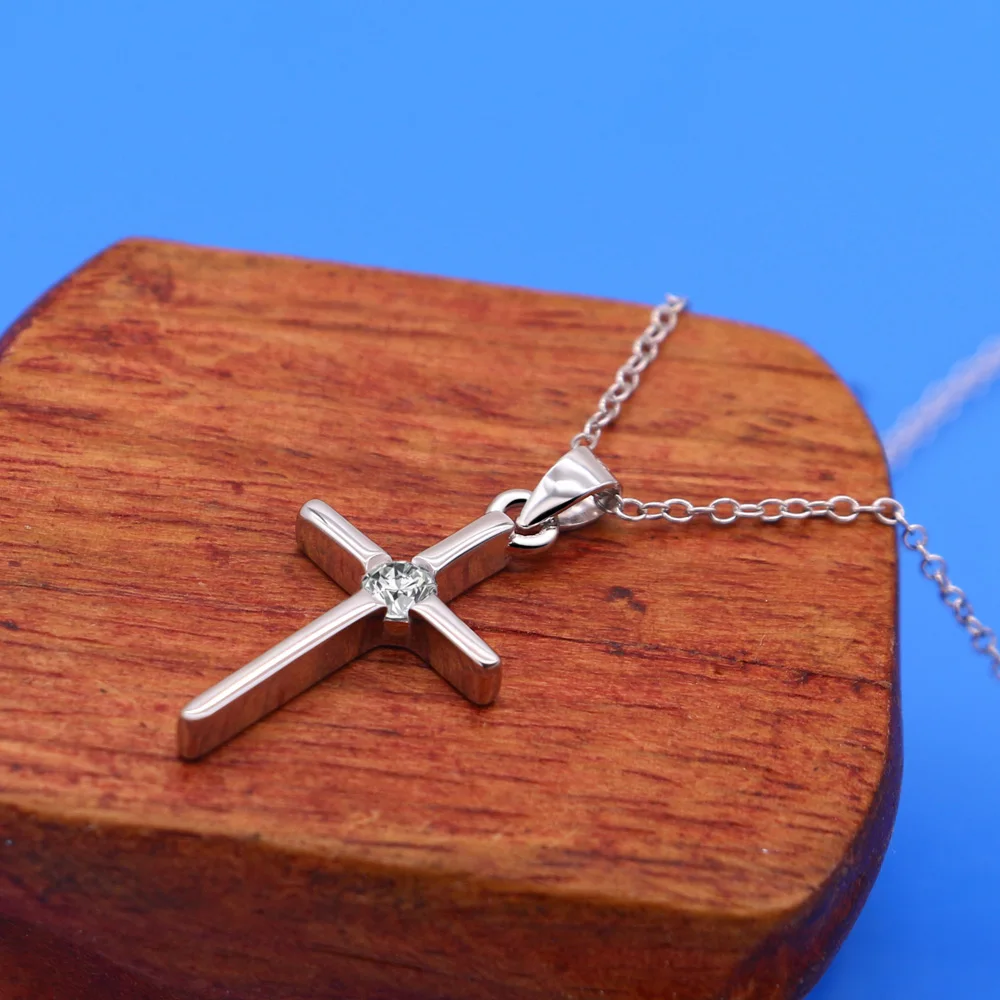 Женское ожерелье из серебра 925 пробы с подвеской крестом|cross pendant|fashion jewelryjewelry fashion