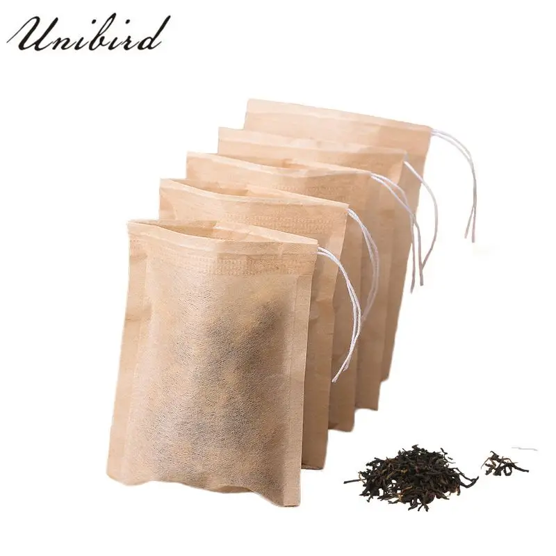 Unibird 100 шт./компл. Чай сумка древесной массы Бумага Infuser шнурок сумки для помочь с