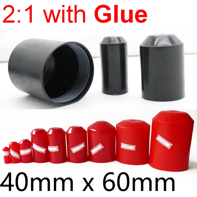 

Heat Shrink End Seal Cap Dia 40mm x 60mm Length Cable Sleeve Adhesive Glue Lined Insulate Wrap Wire Protect Cover Bottom 35KV