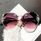 Солнцезащитные очки без оправы для мужчин и женщин, Модные Винтажные солнечные аксессуары с градиентными линзами, лидер продаж 2022