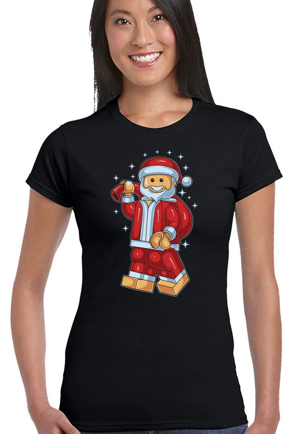 Женская забавная Рождественская футболка Lego Santa Рождественский секретный