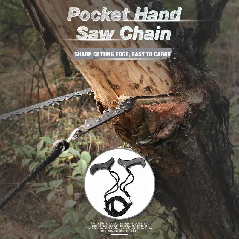 

Pocket Hand Saw Chain Hand Chain Saw Safety Survival Fretsaw ChainSaw Emergency Outdoor Steel Wire Saw Pocket Gear Camping Hunti