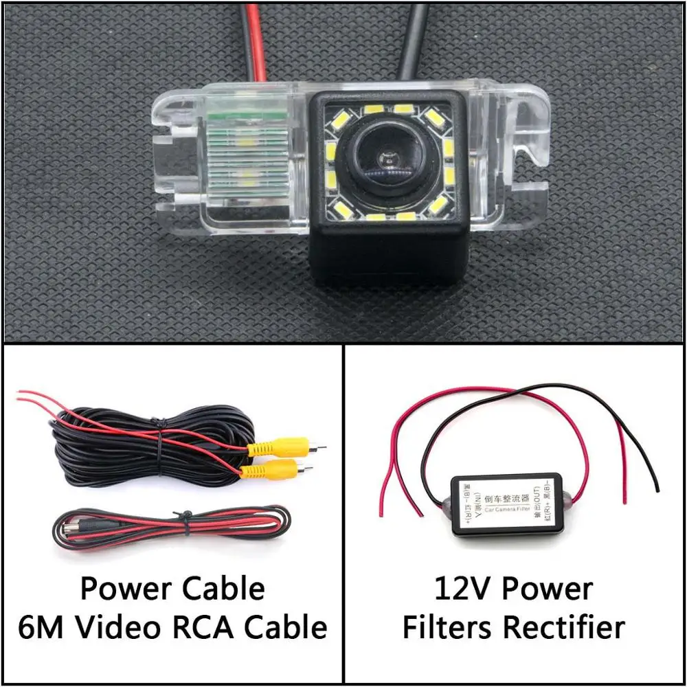 Camera With Filter 12 Светодиодный фонарь Автомобильная камера заднего вида для Ford Focus 2 Mondeo C-Max S-Max Galaxy Fiesta Kuga EcoSport водонепроницаемый парковочный резервный - Название цвета: Camera With Filter