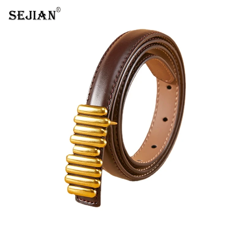 

Fashion Women's Leather Thin Belt Fashionable All-Match Decorative Dress Summer Simple Suit Closing Belt for Women waist Belt