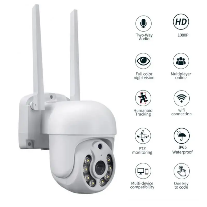 

IP-Камера уличная Водонепроницаемая с функцией ночного видения, 1080P, Wi-Fi, 2 МП