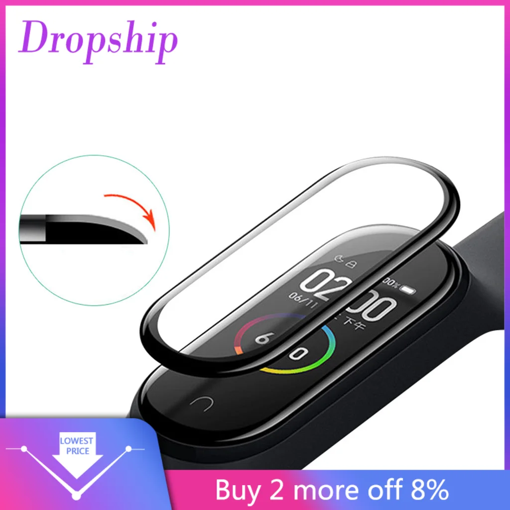 3 шт. Взрывозащищенная изогнутая поверхность Защитная пленка для Xiaomi Mi Band 4