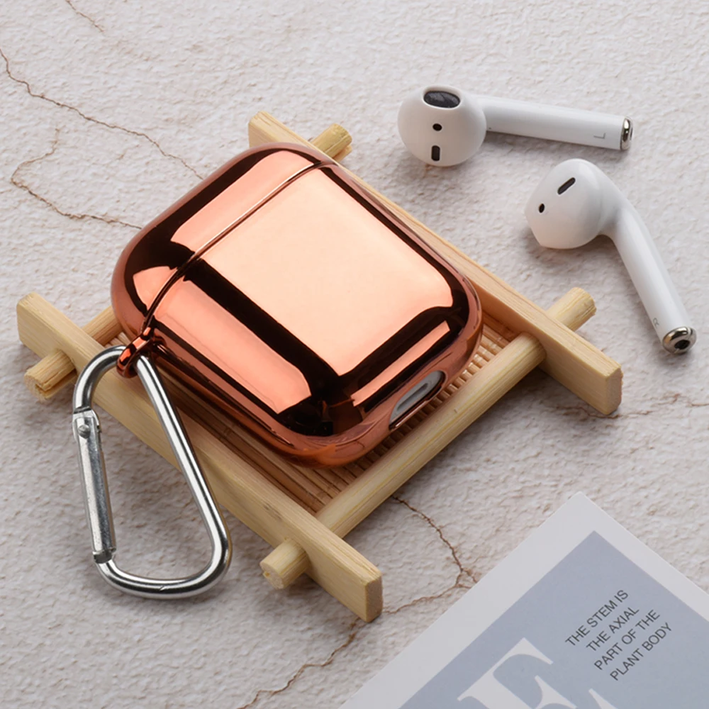 Гальванизированный Жесткий Чехол для наушников Apple Airpods Защитный чехол Коробка