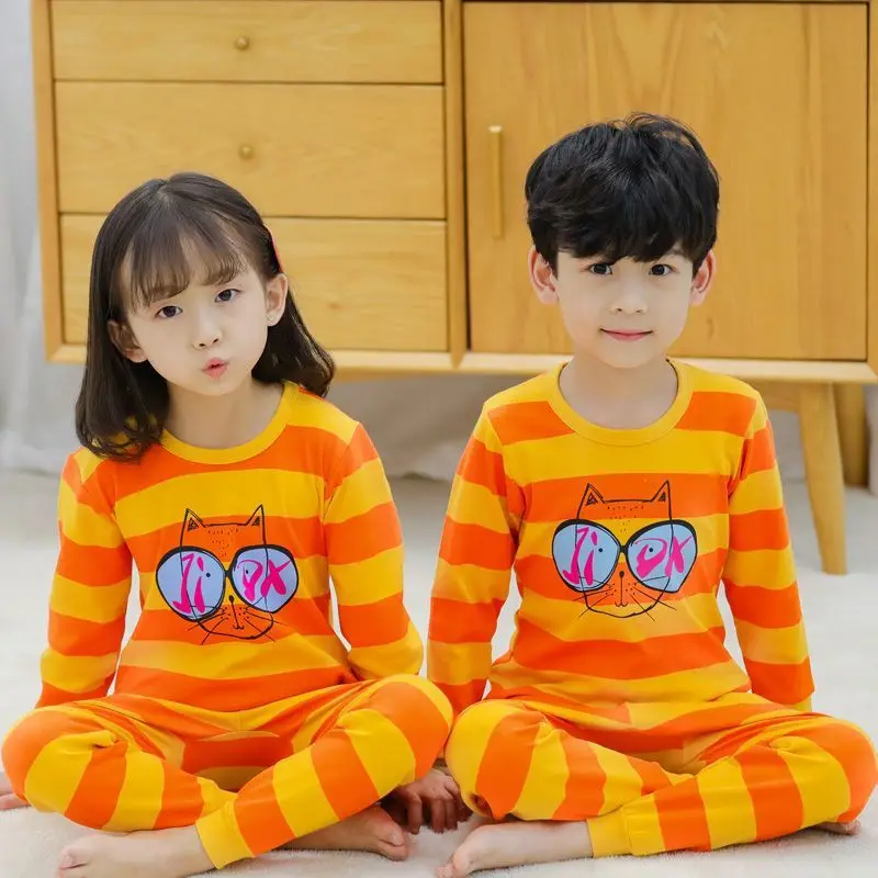 

100% хлопок, новинка, Пижама для мальчиков, детские костюмы, пижамы для девочек, детская одежда для сна с единорогом, детская одежда для сна, пи...