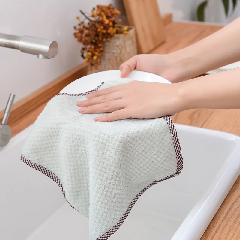 Простая но элегантная утолщенная с рисунком ананаса ткань для мытья посуды в