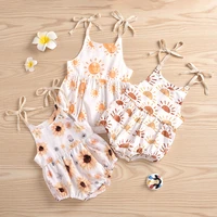 0 24m newborn infant baby girl sun sunflowe print sleeveless romper jumpsuit summer toddler clothing