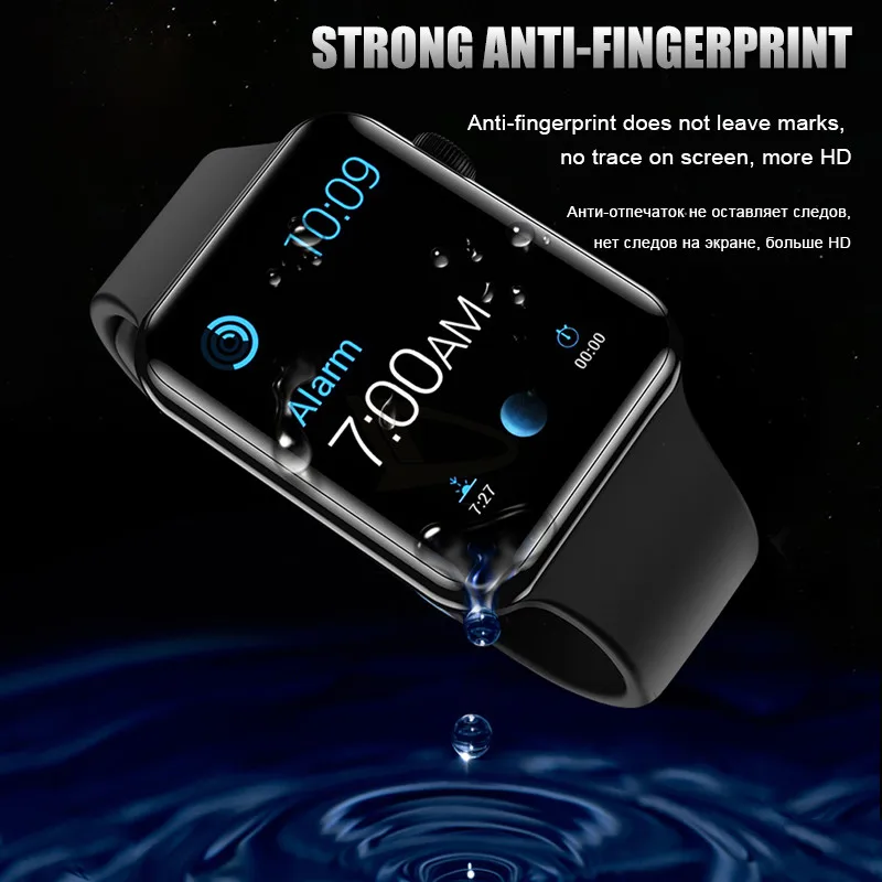 15D изогнутое закаленное стекло экрана для Apple Watch 1 2 3 4 Полная защита пленка для Iwatch 38 40 42 44 мм защитное стекло