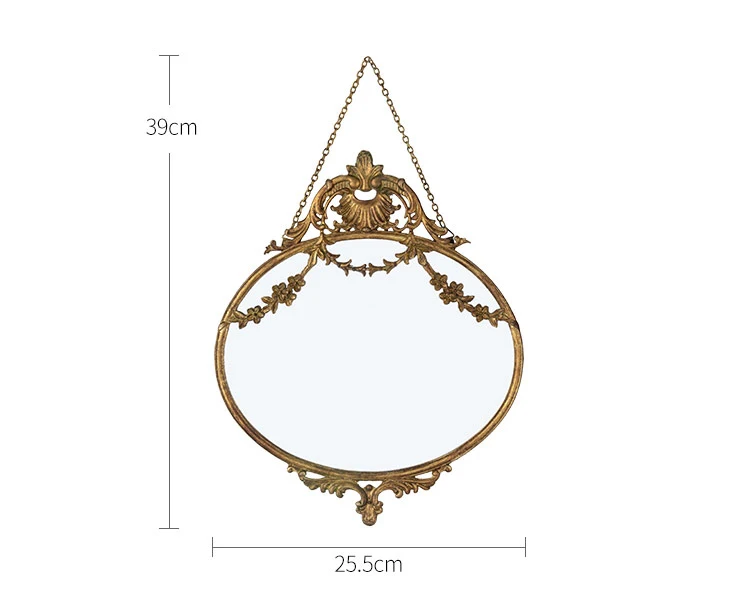 Европейское винтажное настенное зеркало с кружевным узором в стиле ретро