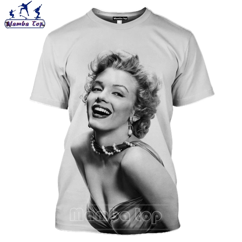 

Mamba Top 3D Print Sexy Model Marilyn Monroe T Shirt Men Summer Harajuku Short Sleeve Women Tshirt Charming Celebrity Streetwear