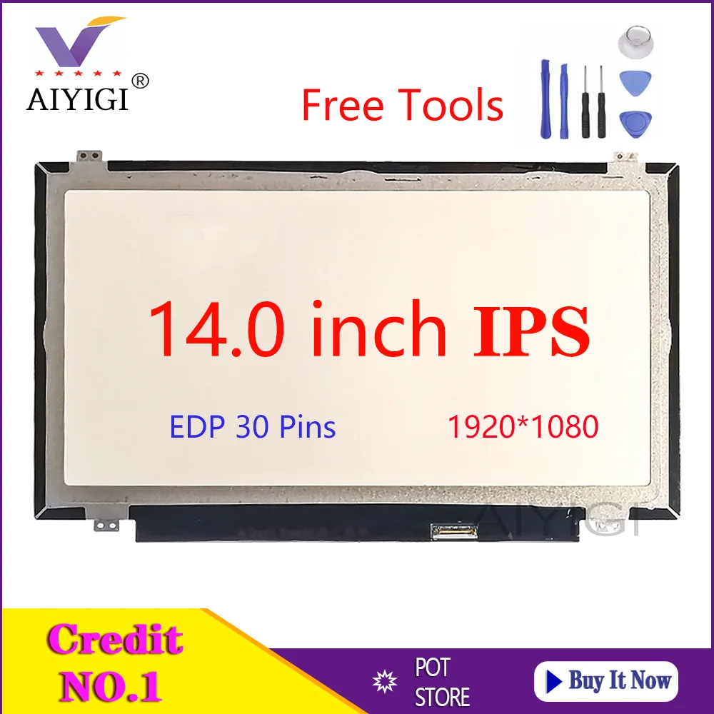 Экран светодиодный 14 дюймов IPS B140HAN01.2 B140HAN01.1 B140HAN01.3 для Lenovo Y40 E440 T450 T440P T440S Дисплей