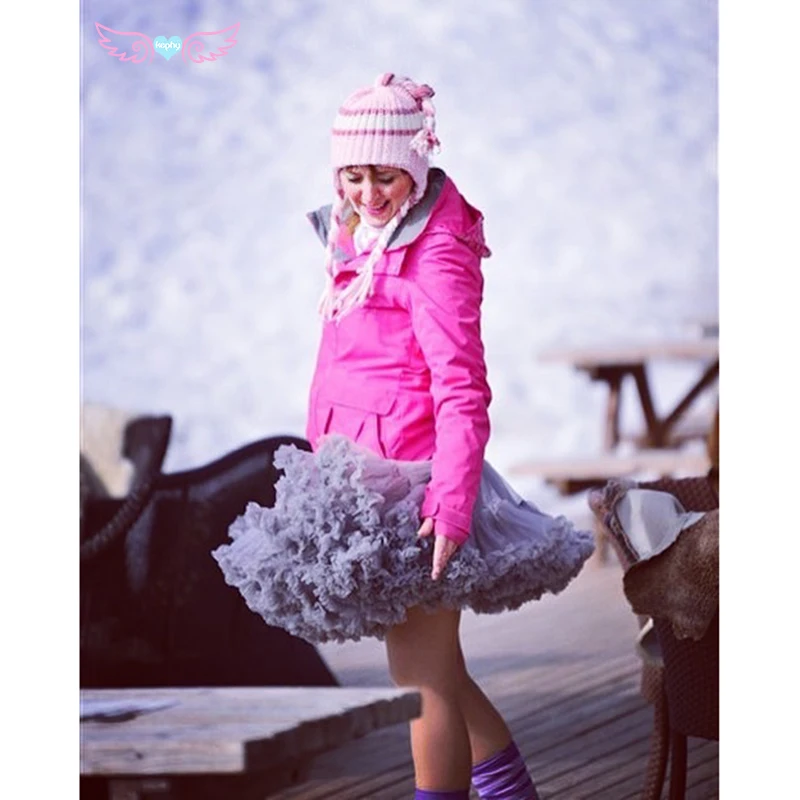 Монохромный и цветной микс очень пушистая сексуальная юбка-пачка для девушек