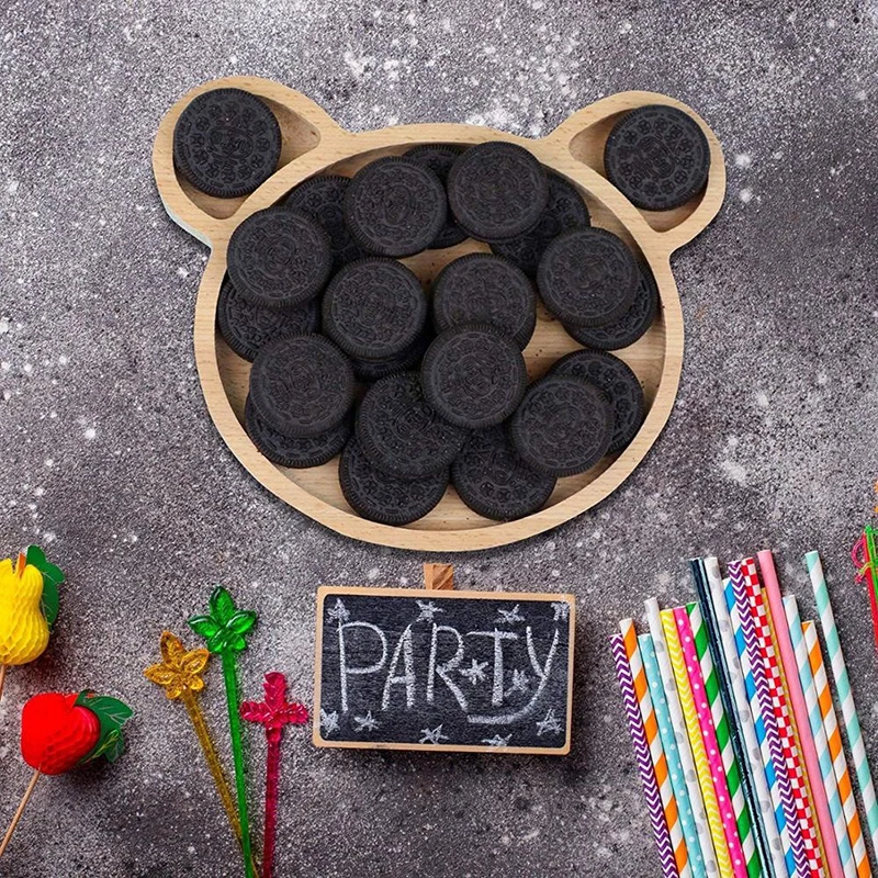 

Bamboo children's dinner plate children cartoon bowl set non-slip silicone dinner plate