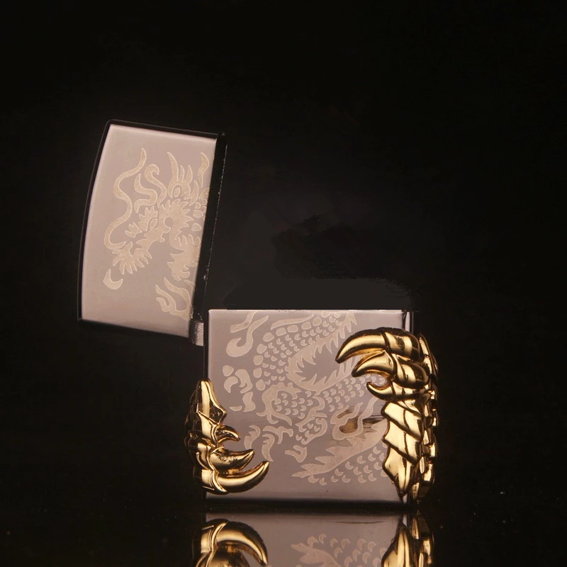 

Dragon Claw Relief Alloy Shell No Logo Lighter Outside Protect Case Replace For ZP Kerosene Lighters Holder Repair DIY Accessory