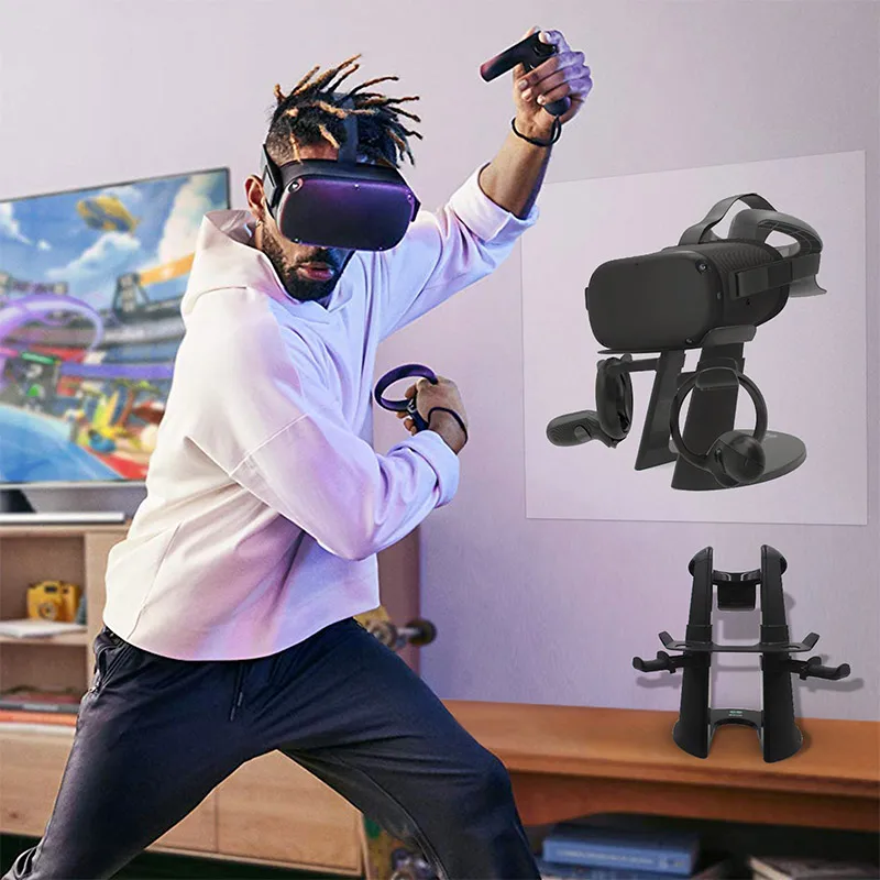 

2020 New VR Accessories For Oculus Quest 2 VR Headset Display Holder Station Game Controller Stand For Oculus Rift S Quest 1/2