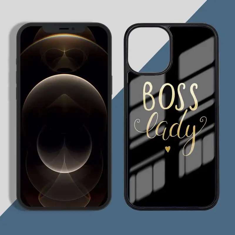 

Boss Girl Lady Pattern Phone Case TPU+PC For iPhone X XR XS 11 12 mini Pro MAX 7 8 Plus