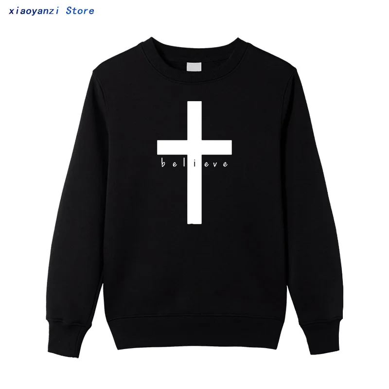 

Christian men women sweatshirts Printing Cross Funny hoodies for boys Faith pullovers unisex Clothing Streetwear Brand