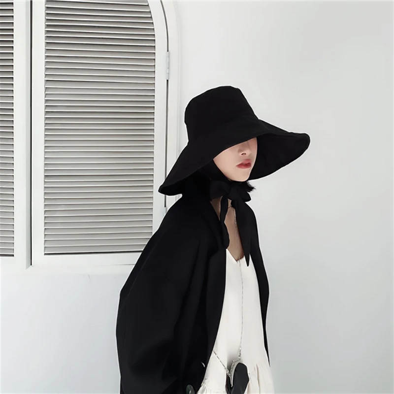 [EAM] Новинка 2022 года Сезон весна-лето Круглая бандажная шляпа с бантиком в виде