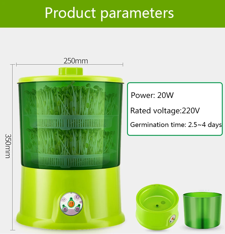 sementes verdes crescente balde diy automático vegetal germinador 2 3 camada 220v
