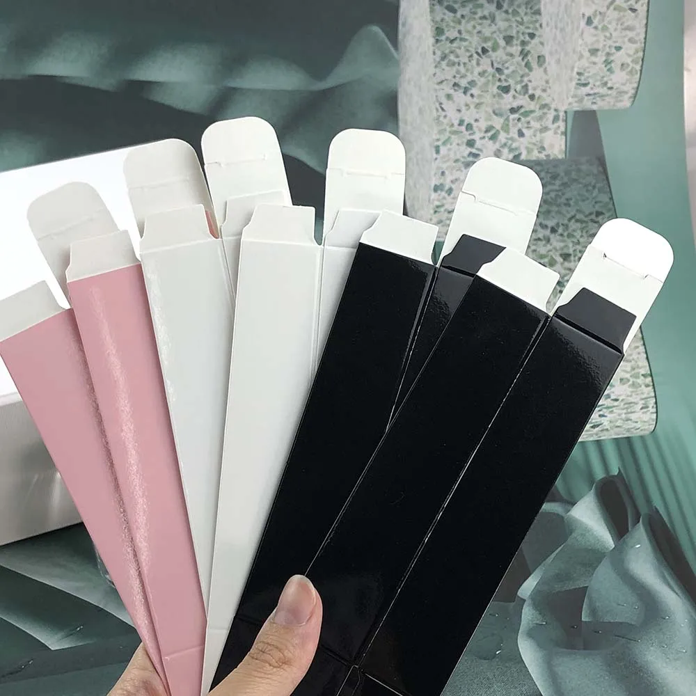 balck/white/ Cosmetic packaging glossy paper box 25*25*117mm for big brush/wand lip gloss tube